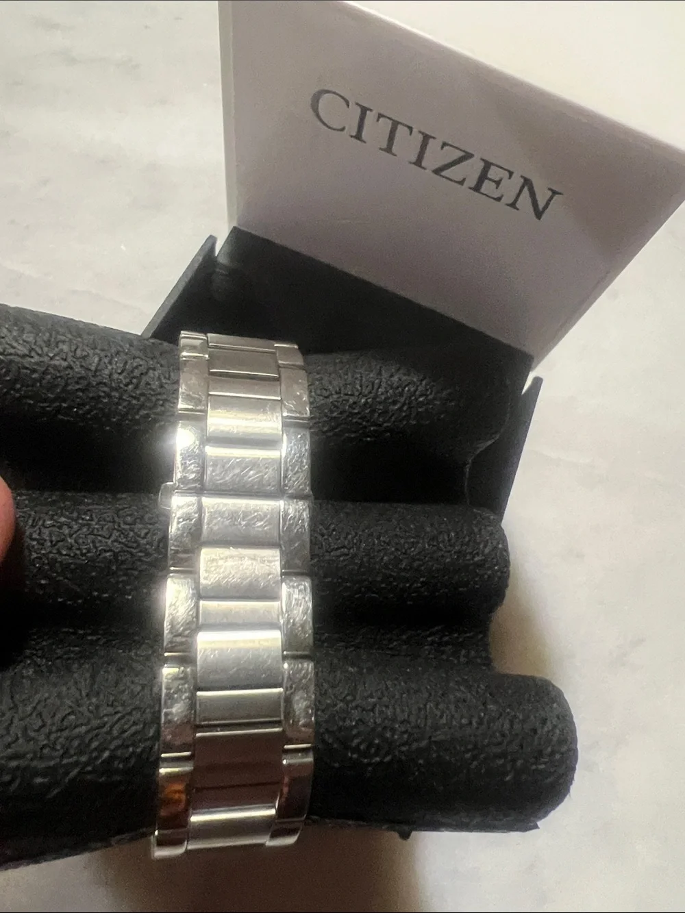 Citizen eco drive Stainless Steel Watch with Black Dial and Roman Numerals